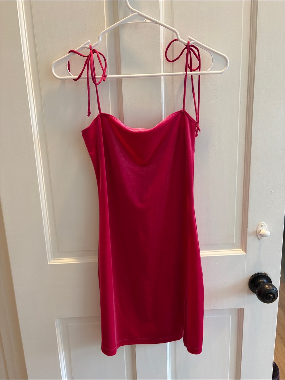 Urban Outfitters Hot Pink Tie-Shoulder Mini Dress
